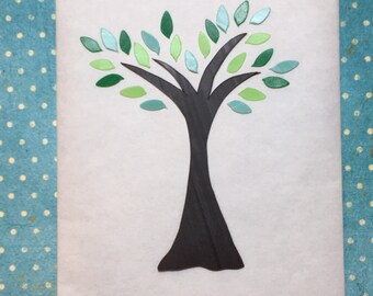 Wax motif tree dark brown 9 x 5 cm