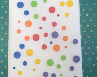 Wax Circles Bubbles Confetti Rainbow 48 pcs. 4 different sizes