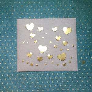 Wax hearts different sizes 32 pcs. in SET gold mirror gloss matt