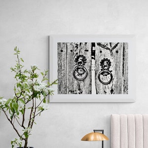 Black and White Wooden Doors, Digital Download, Modern Art, Home Decor, Wall Art