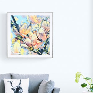 Magnolien Blumen Kunst | Digitaler Download | Blumen Wandkunst