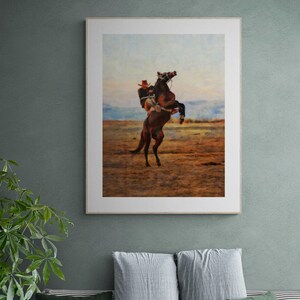 Cowboy and Horse Painting | Western Art Download