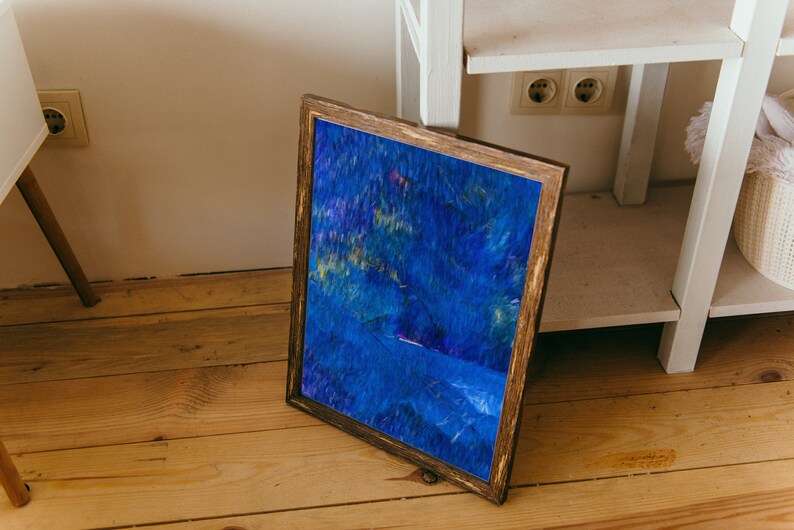 Blue Abstract Painting Digital Download Modern Art Download Horizontal