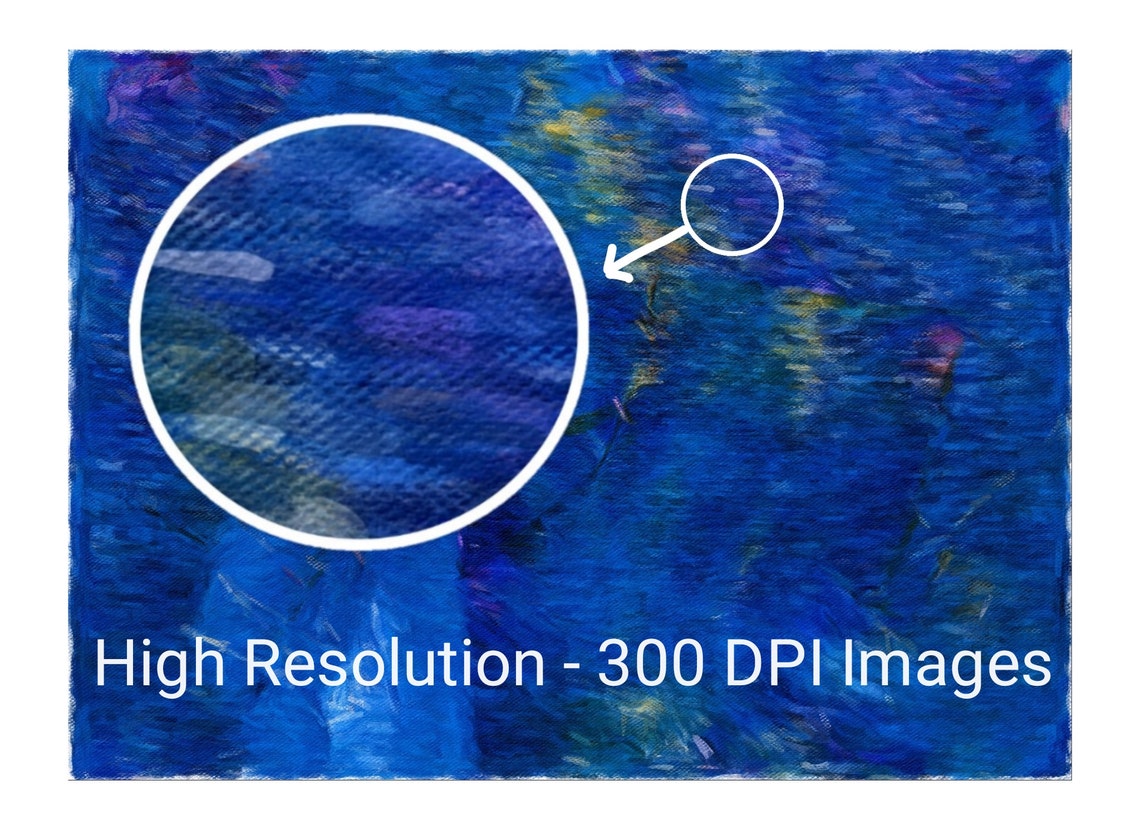 Blue Abstract Painting Digital Download Modern Art Download Horizontal