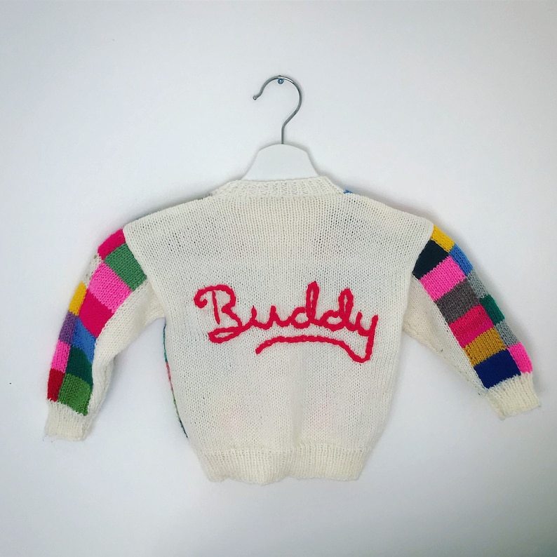 blue striped jumper with personalised name 2 years