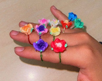 flower wire wrapped rings