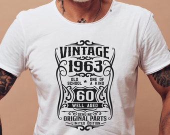 60th Birthday Shirt, Well Aged 1963 Tee, Vintage 1963 Shirt, Original Parts Shirt, Limited Edition Tee, 1963 Vintage Shirt, 1963 Retro Shirt