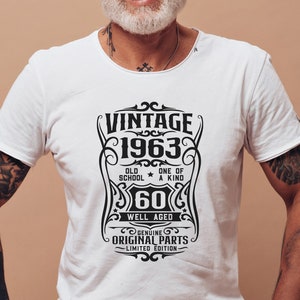 60th Birthday Shirt, Well Aged 1963 Tee, Vintage 1963 Shirt, Original Parts Shirt, Limited Edition Tee, 1963 Vintage Shirt, 1963 Retro Shirt image 1