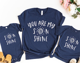 Mommy and Me Shirt, Mother and Son Matching Shirts, You Are My Son Shine, New Baby, Boy Baby Shower, Mom Son Shirts, Family Listing