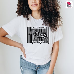 Zebra Barcode Shirt, Zebra Lovers Gift, Animal Lovers Shirt, Animal Lovers Gift, Equus Zebra Shirt, Grevy&#39;s Zebra Shirt, Safari Shirt