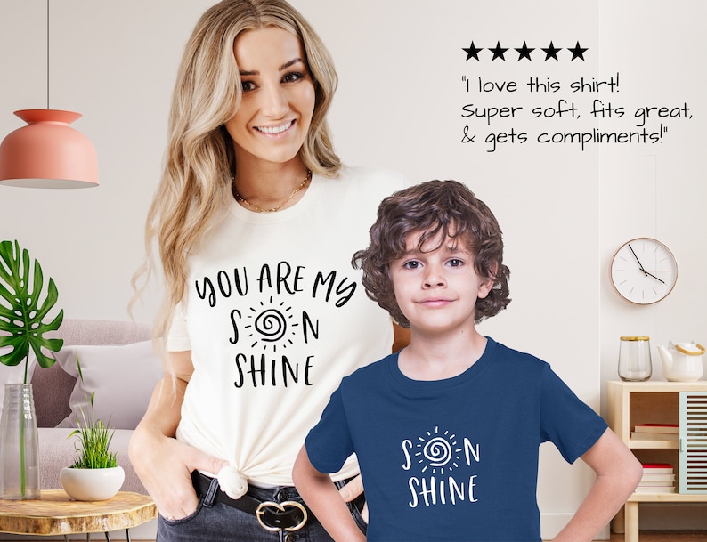 Mommy and Me Shirt, Mother and Son Matching Shirts, You Are My Son Shine, New Baby, Boy Baby Shower, Mom Son Shirts, Family Listing White