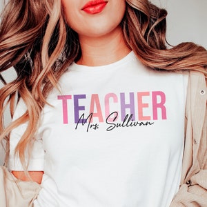 Custom Teacher Shirt, Teacher Team Shirts, Personalized School Tshirt, Teacher Gift, Customized Name Teacher Shirt, Elementary Teacher Shirt