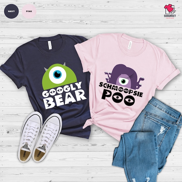 Googly Bear and Schmoopsie Poo Couple Shirts, Monsters Inc Inspired Matching T-shirts, Disney Anniversary Shirt