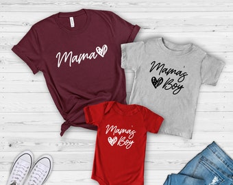 Mommy and Me Shirt, Mother and Son Matching Shirts, Mama's Boy, New Baby, Boy Baby Shower, Mom Son Matching Shirt, Family Listing
