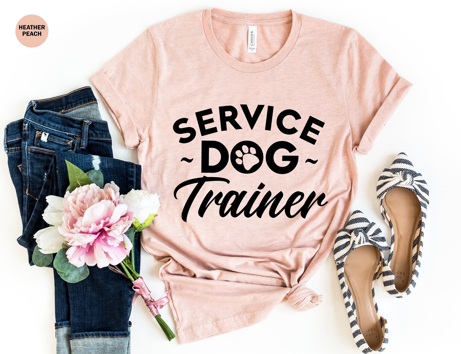 Service Dog Trainer Shirt Just A Girl Who Loves Her Service Etsy