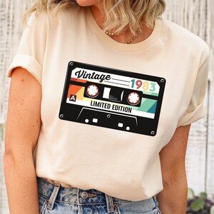 40th Birthday Shirt, Vintage 1983 Limited Edition Cassette T-Shirt, 40th Birthday Gift For Women, 40th Birthday Men Tee, 1983 Birthday Shirt