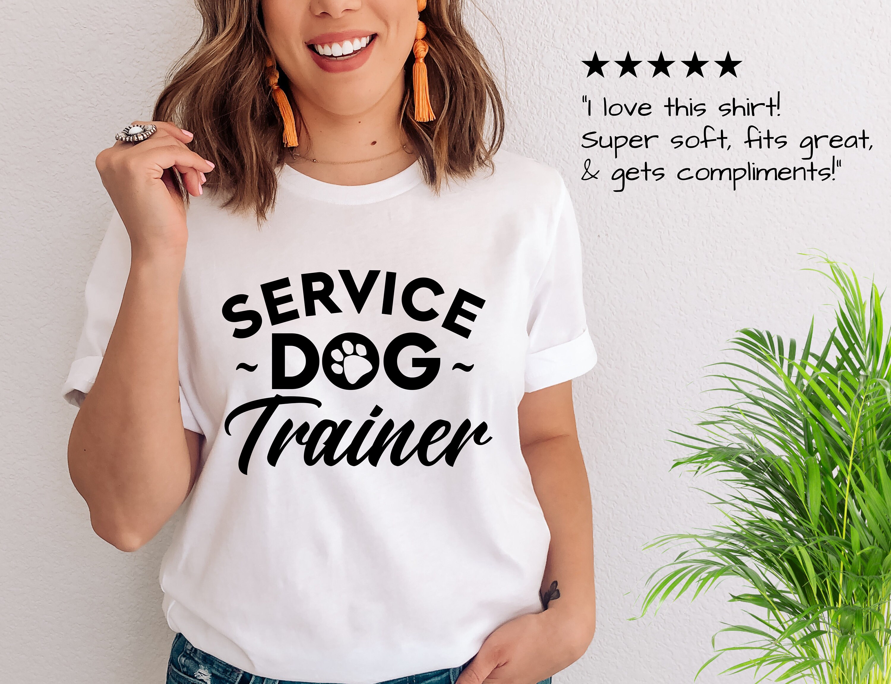 Service Dog Trainer Shirt Just A Girl Who Loves Her Service Etsy