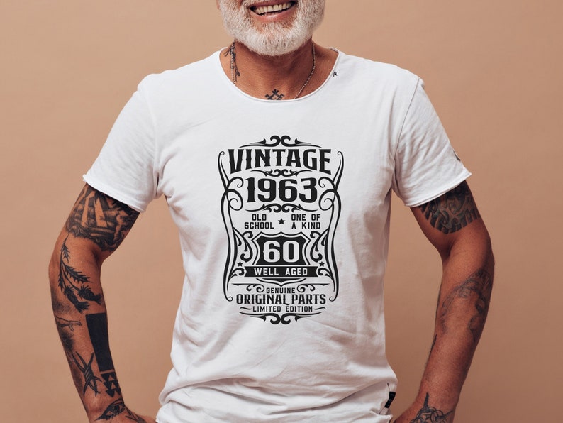 60th Birthday Shirt, Well Aged 1963 Tee, Vintage 1963 Shirt, Original Parts Shirt, Limited Edition Tee, 1963 Vintage Shirt, 1963 Retro Shirt image 1