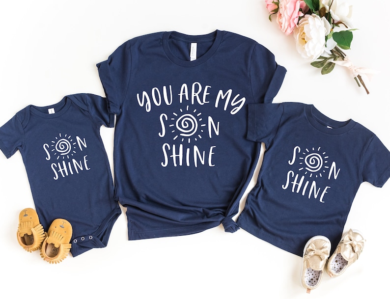 Mommy and Me Shirt, Mother and Son Matching Shirts, You Are My Son Shine, New Baby, Boy Baby Shower, Mom Son Shirts, Family Listing Navy
