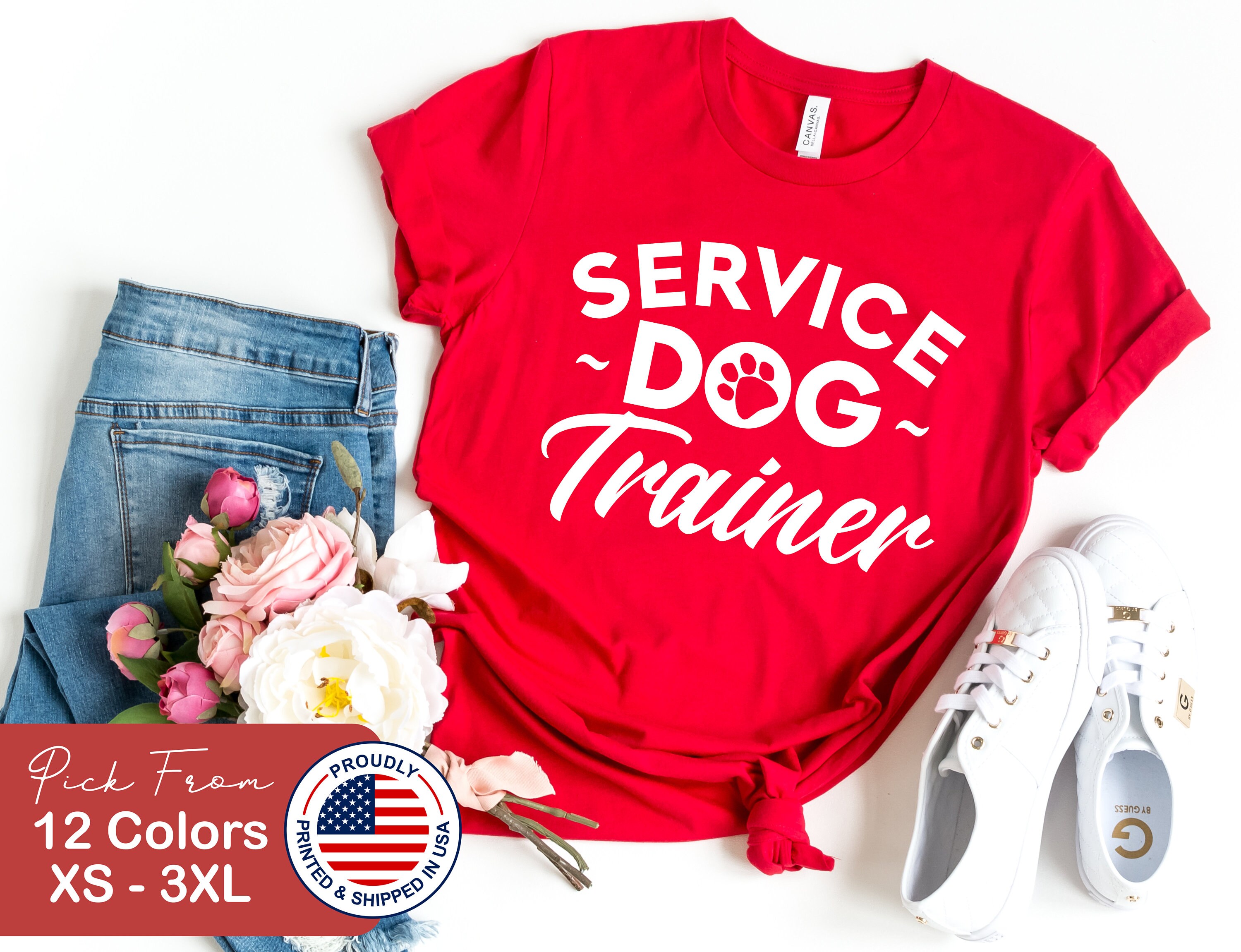 Service Dog Trainer Shirt Just A Girl Who Loves Her Service Etsy