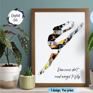 Custom dance teacher gifts, Personalised  dancer photo collage gift, Dance recital gift, Ballet dancing gift.