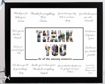 Farewell custom thank you gift, Retirement gift, Colleague farewell guestbook gift, Going away gifts, Personalised note forewell.