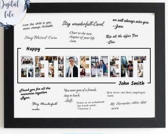 Colagem de fotos de aposentadoria: livro de visitas com assinatura: presente personalizado para colega de trabalho (download digital)