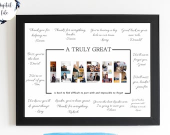 Leader appreciation gift, boss going away, coach retirement collage, Leadership custom photo collage custom wall sign.