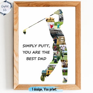 Golf gift collage for Men, Unique golf gift for him, Custom photo collage for golf lovers, golf husband new gifts.
