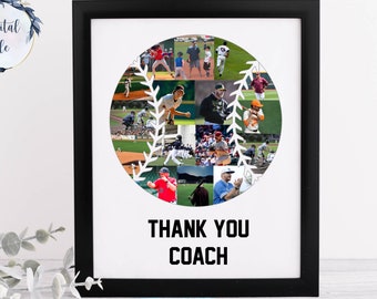 Custom Baseball Photo Collage: Coach/Player Gift (Digital Printable)