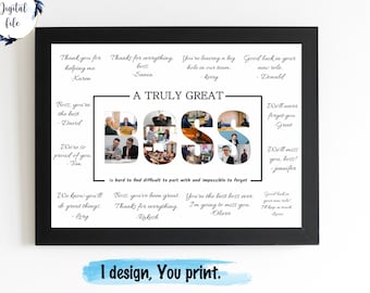 Custom Boss Photo Collage Gift, Farewell Printable (Digital Download)