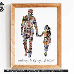 Collage photo pour papa de fille, cadeau de collage d&#39;anniversaire personnalisé pour père d&#39;enfants, cadeau personnalisé de fête des pères.