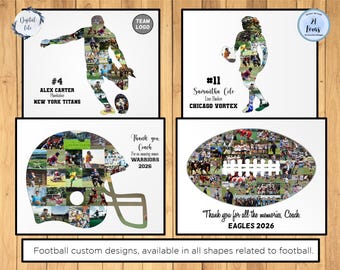 Colagem de fotos personalizada para torcedores de futebol | Presente para o time (Arquivo digital)