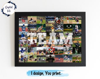 Custom Sports Team Photo Collage, Team Gift (Digital File)