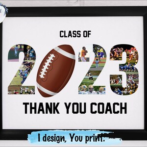 Football americano senior night personalizzato foto collage squadra regalo, allenatore grazie collage regalo, classe di 2023 stampabili regalo giocatore.