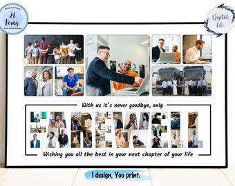 Personalized Farewell Photo Collage | Coworker Goodbye Gift (Digital Download)