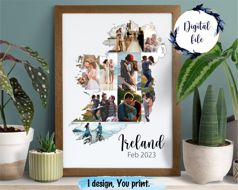 Ireland Map Photo Collage, Personalized Travel Gift (digital File) - Etsy