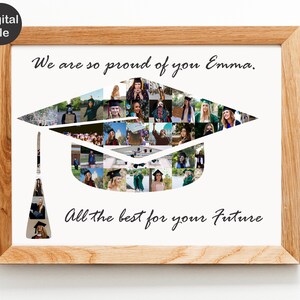Graduation Cap photo collage gift, Custom gift for grad, School photo collage gift, Graduation Cap Collage, Gift for recently graduated.
