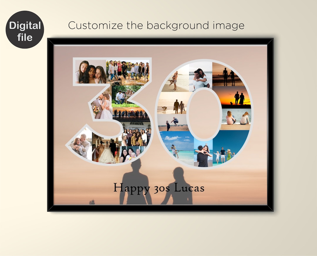 30th Birthday Custom Photo Collage Special Birthday Gift - Etsy