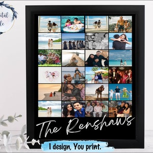 Custom photo collage for family housewarming gifts, Family keepsake personalised wall poster.