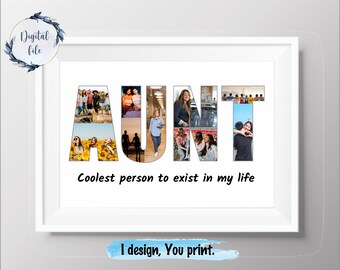 Custom Aunt Photo Collage: Personalized Birthday Gift (Digital Download)