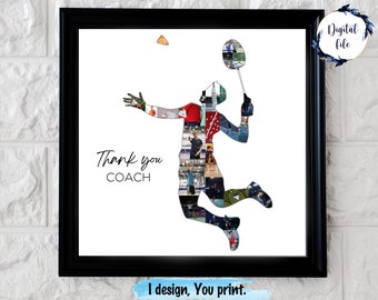 Custom Badminton Player Photo Collage Gift (Digital File)