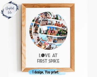 Fotocollage volleybal: cadeau seniorenavond, cadeau coach (digitale download)