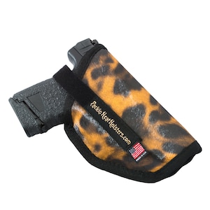 Packin Heat Holster - Cognac & Black Textured Animal Pattern
