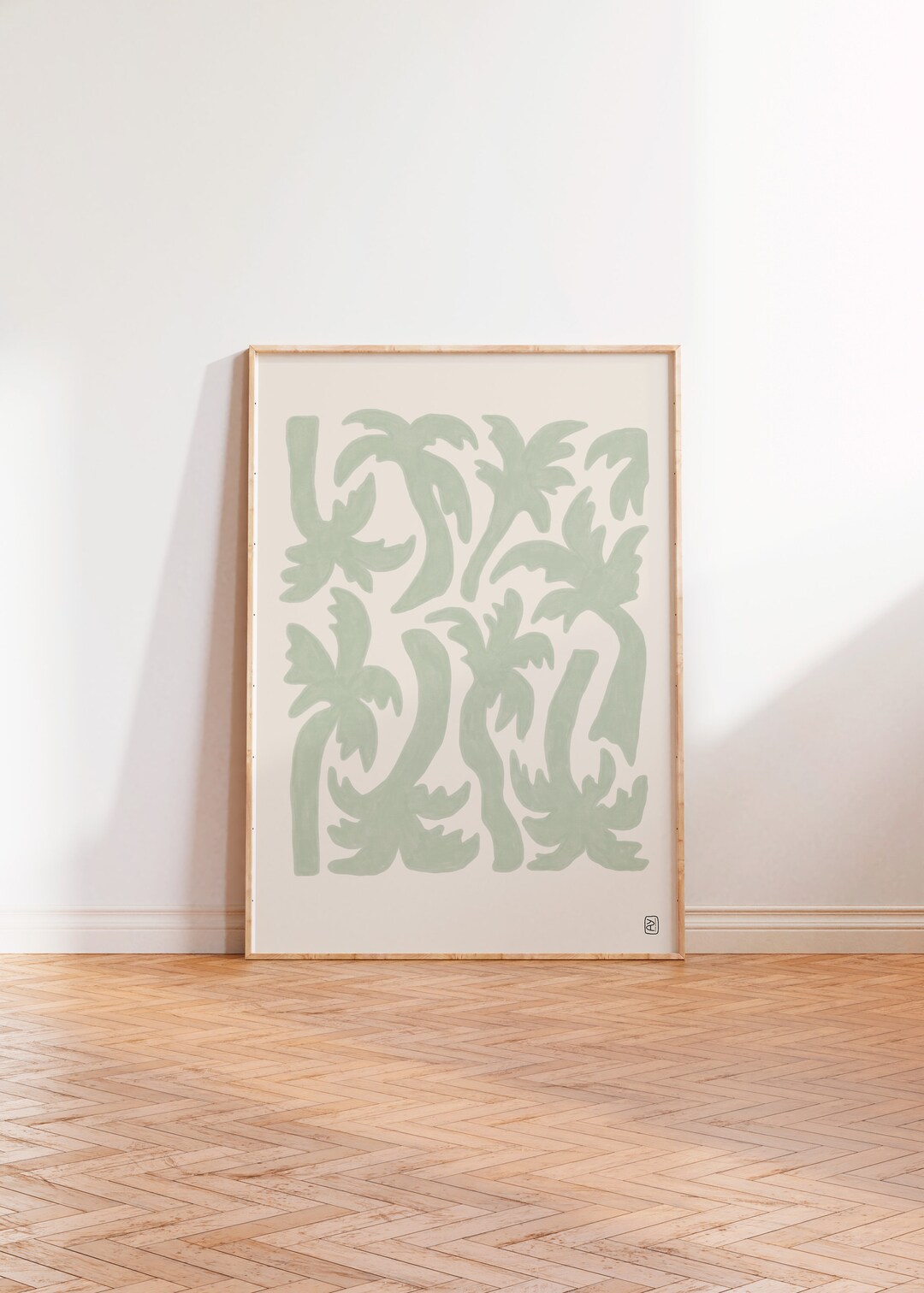 Retro Palm Tree Poster, Hawaiian Wall Art, Vintage Living Room Digital