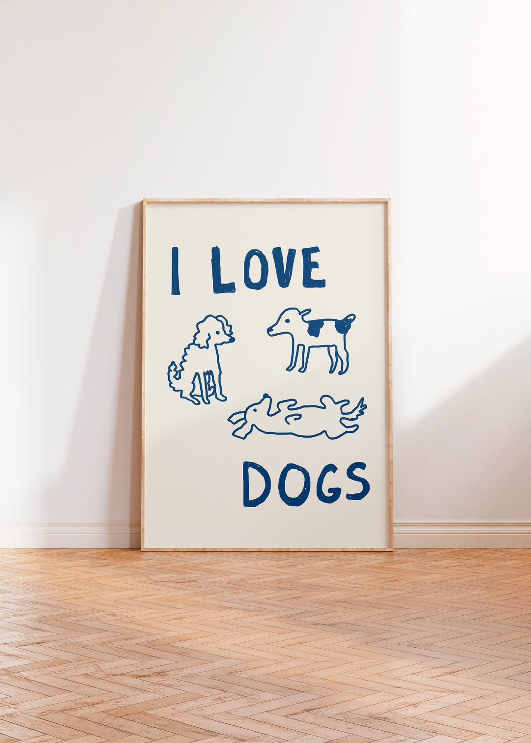  I LOVE DOGS Poster schlecht gezeichnete Hunde Wandkunst - Etsy.de 