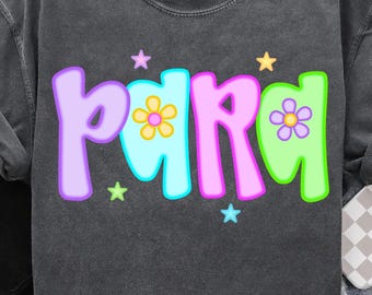 Para PNG, Para Professional PNG, First Day of School Shirt Png, Sped, Preppy Teachers Aide Shirt Png, Back to School Neon Sublimation Design