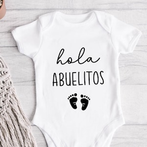 Hola Abuelitos SVG, Hola Abuelitos PNG, Schwangerschaftansage SVG, Babymitteilung Spanisch Aufbügler, Seran Abuelos Aufbügler, Van A Ser Abuelos Aufbügler