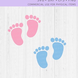 Pés de bebê SVG, Pegada de bebê SVG, Clip Art de pés de bebê, Pés de bebê rosa Svg, Svg de recém-nascido, dxf, eps, png, arquivo de corte para Cricut e silhueta