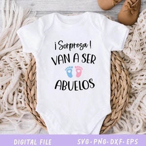 Sorpresa Van a Ser Abuelos SVG, Anuncio de Embarazo Para Abuelos PNG, Hola Abuelos SVG, Spanische Schwangerschaftansage an Großeltern